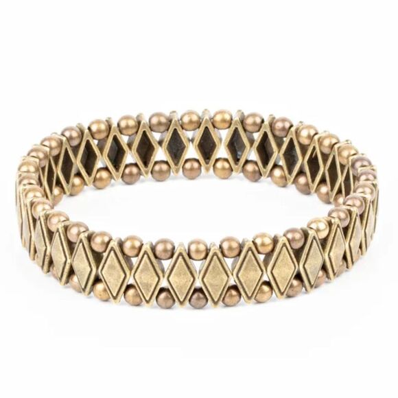 Abstract Advisory Brass Bracelet (155) - Picture 2 of 2